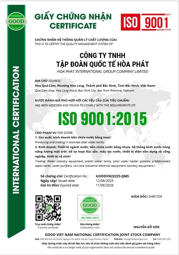 CHỨNG NHẬN ISO 9001:2015
